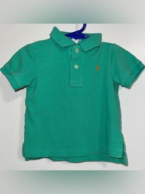 Ralph Lauren Green Polo Shirt for Kids - Classic Short Sleeve 12 months